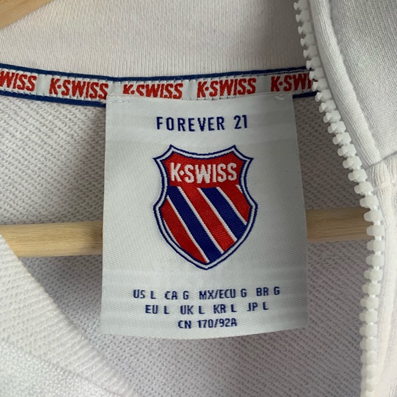 💕Forever21xK-swiss white crop sweatshirt💕 - Picture 4 of 4